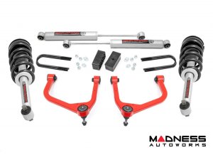 GMC Sierra 1500 Lift Kit - 3.5in - N3 Loaded Struts w/ N3 Rear Shocks - Multi-Leaf Rear Springs - Red Upper Control Arms